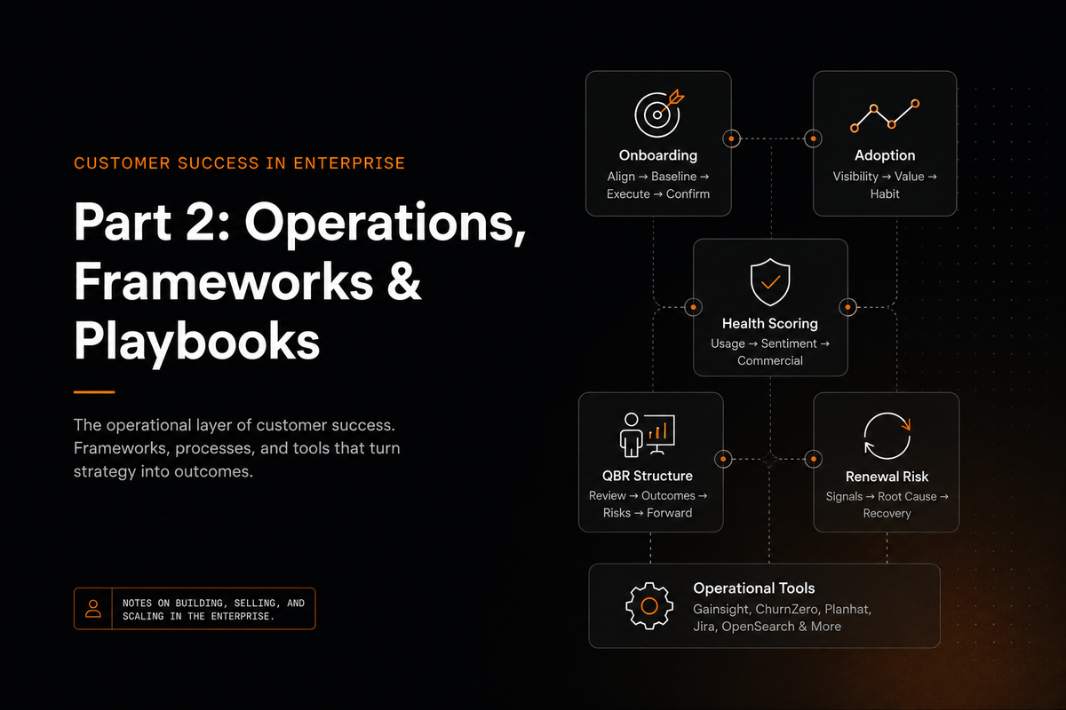 Customer Success in Enterprise, Part 2: Operations, Frameworks & Playbooks