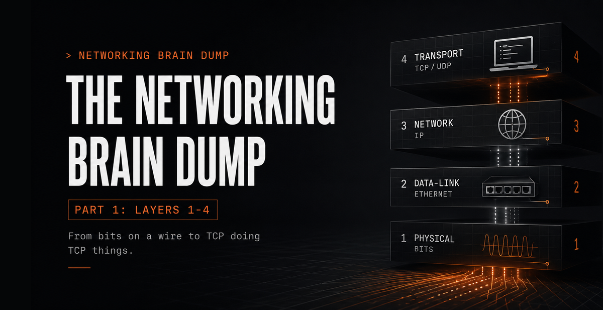 The Networking Brain Dump, Part 1: Layers 1-4